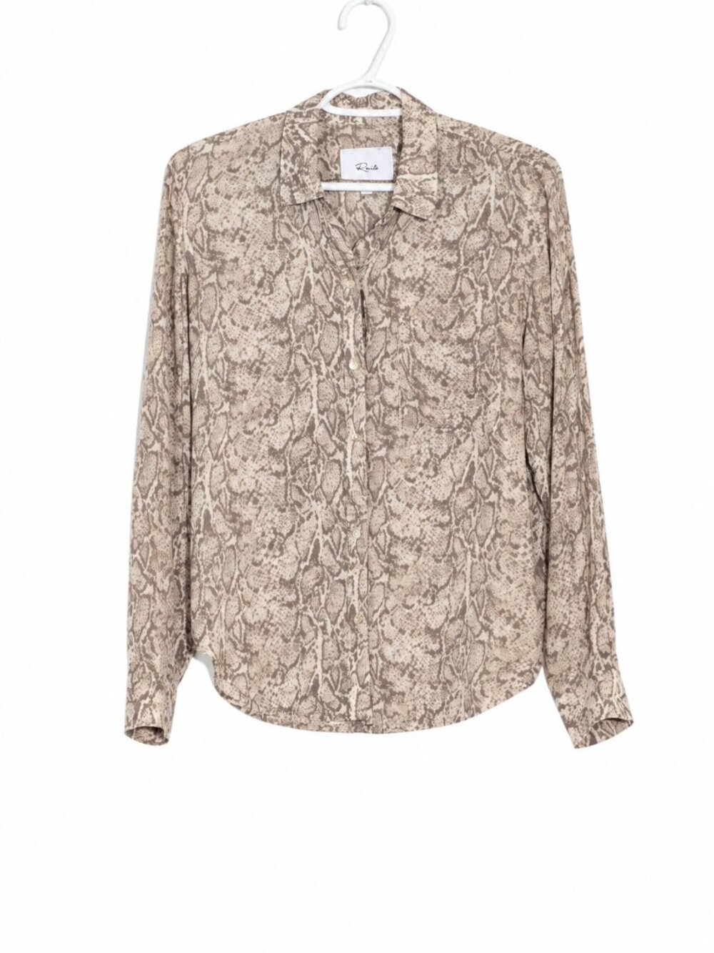 RAILS Josephine Casual Gray Snakeskin Print Neutral Button Down Shirt Size XS